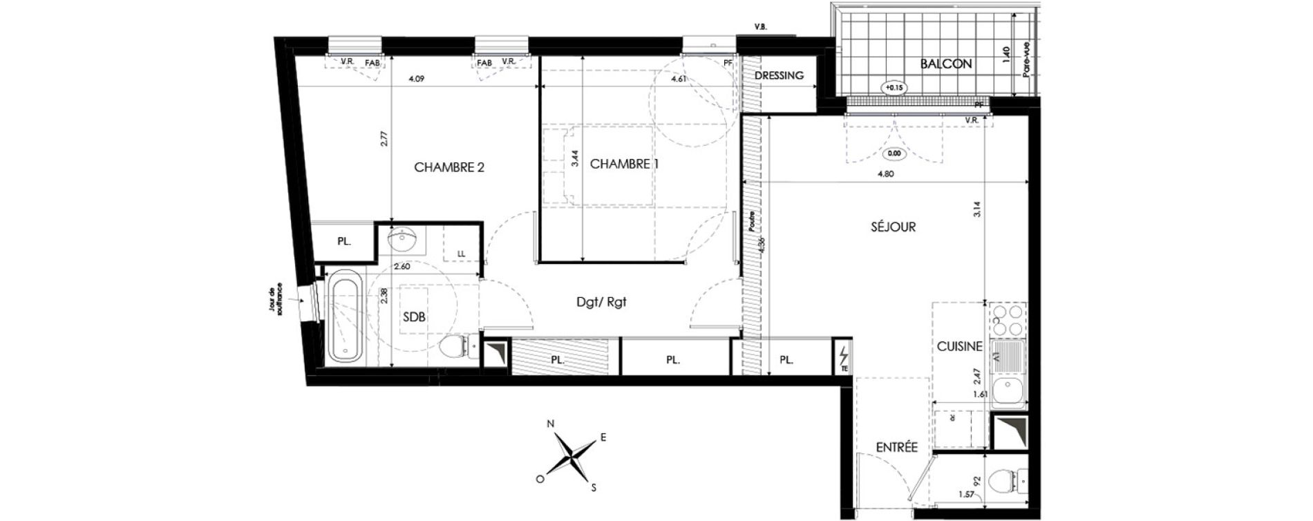 Appartement T3 de 65,02 m2 &agrave; Eaubonne Centre