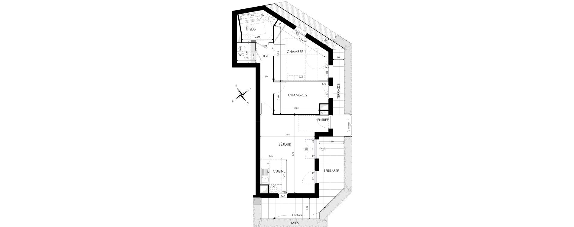 Appartement T3 de 58,59 m2 &agrave; Eaubonne Centre