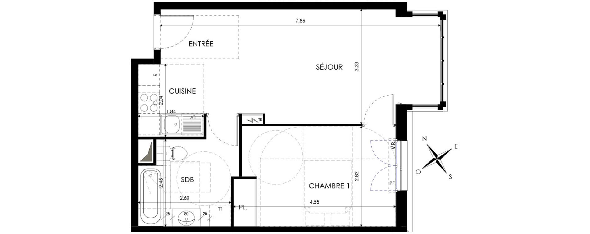 Appartement T2 de 44,93 m2 &agrave; Eaubonne Centre