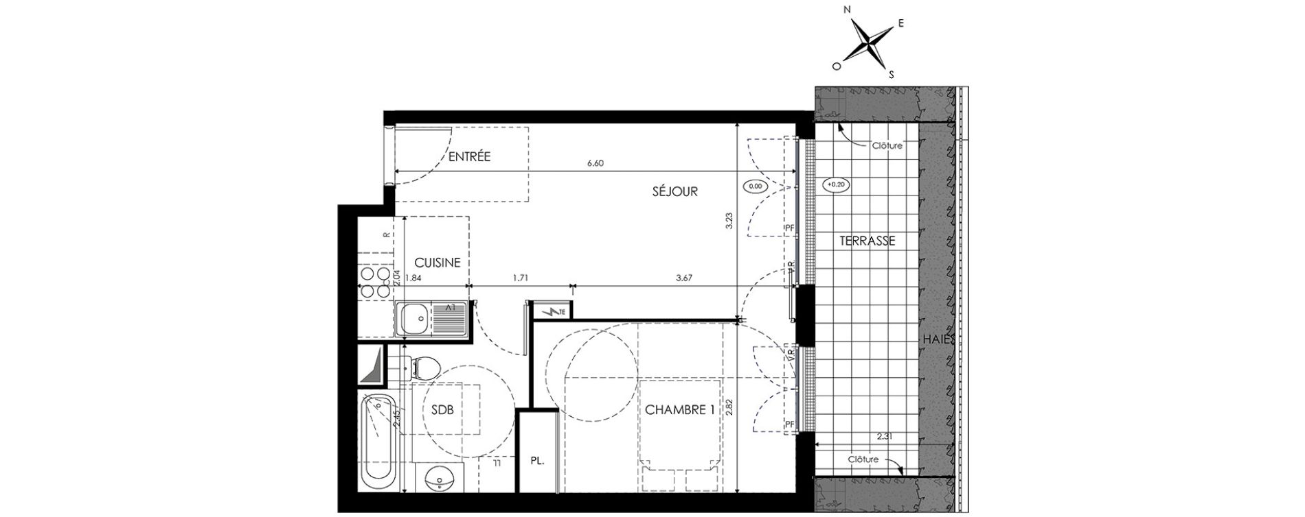 Appartement T2 de 41,85 m2 &agrave; Eaubonne Centre