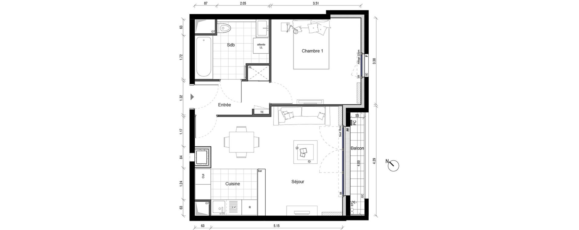 Appartement T2 de 44,26 m2 &agrave; Enghien-Les-Bains Centre