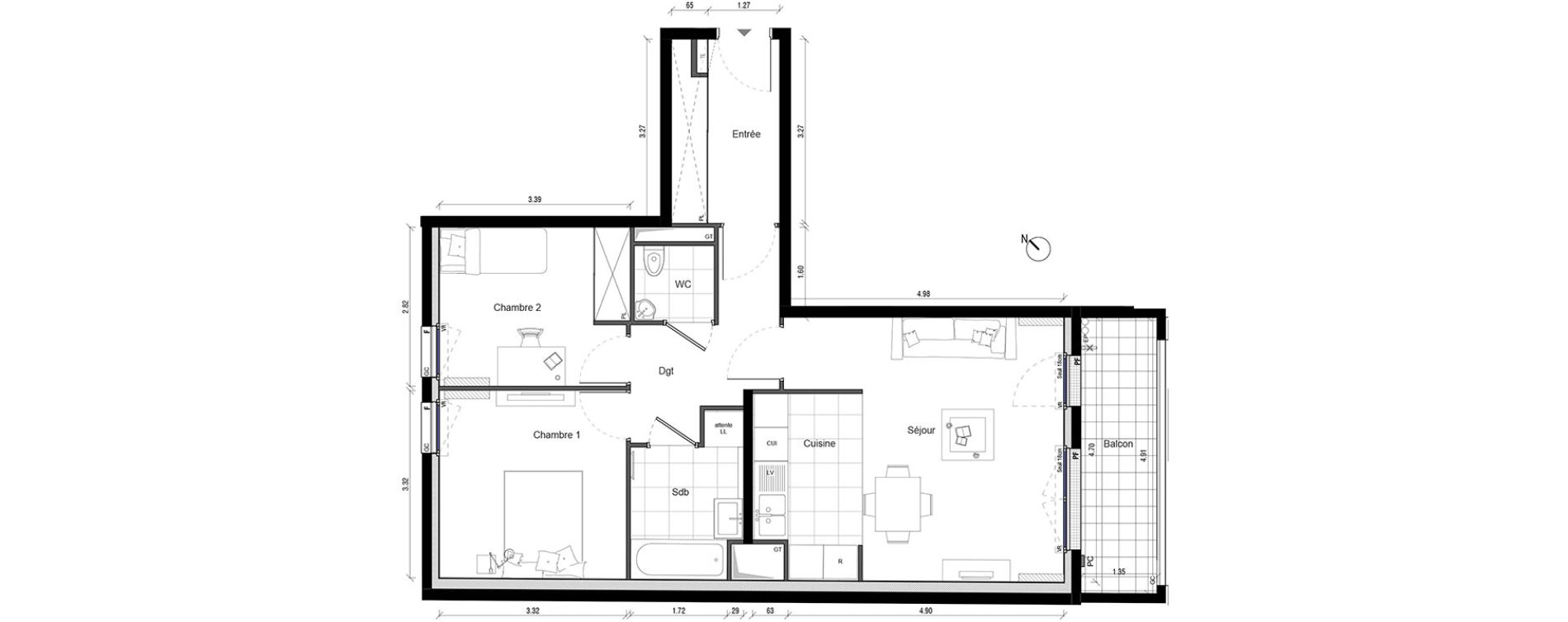 Appartement T3 de 64,52 m2 &agrave; Enghien-Les-Bains Centre