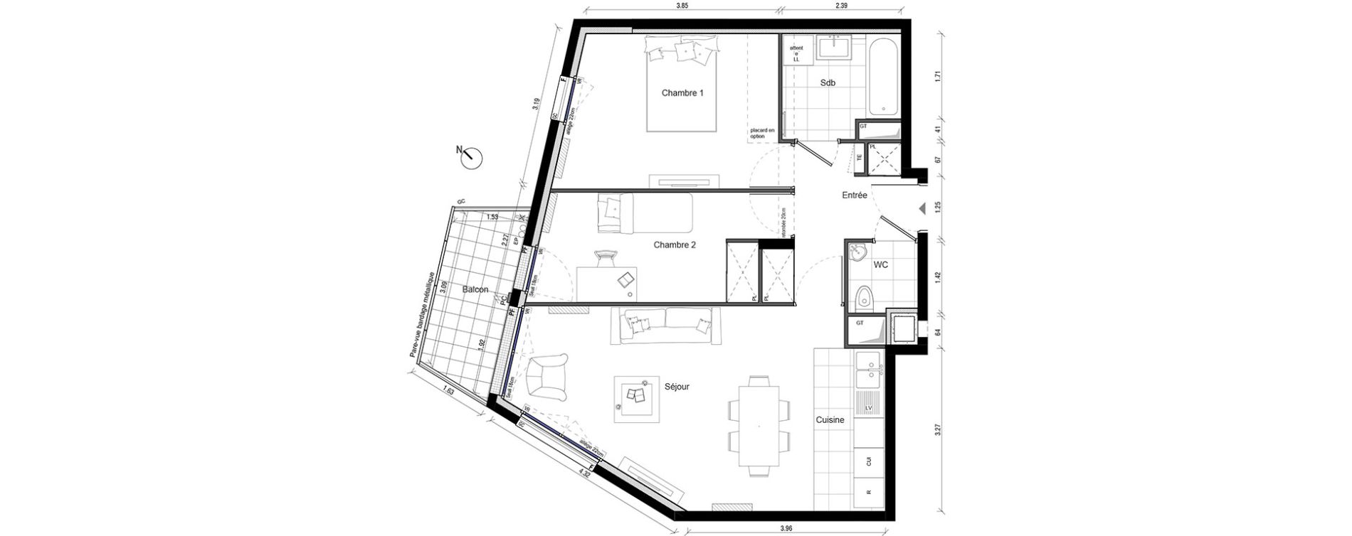 Appartement T3 de 62,99 m2 &agrave; Enghien-Les-Bains Centre