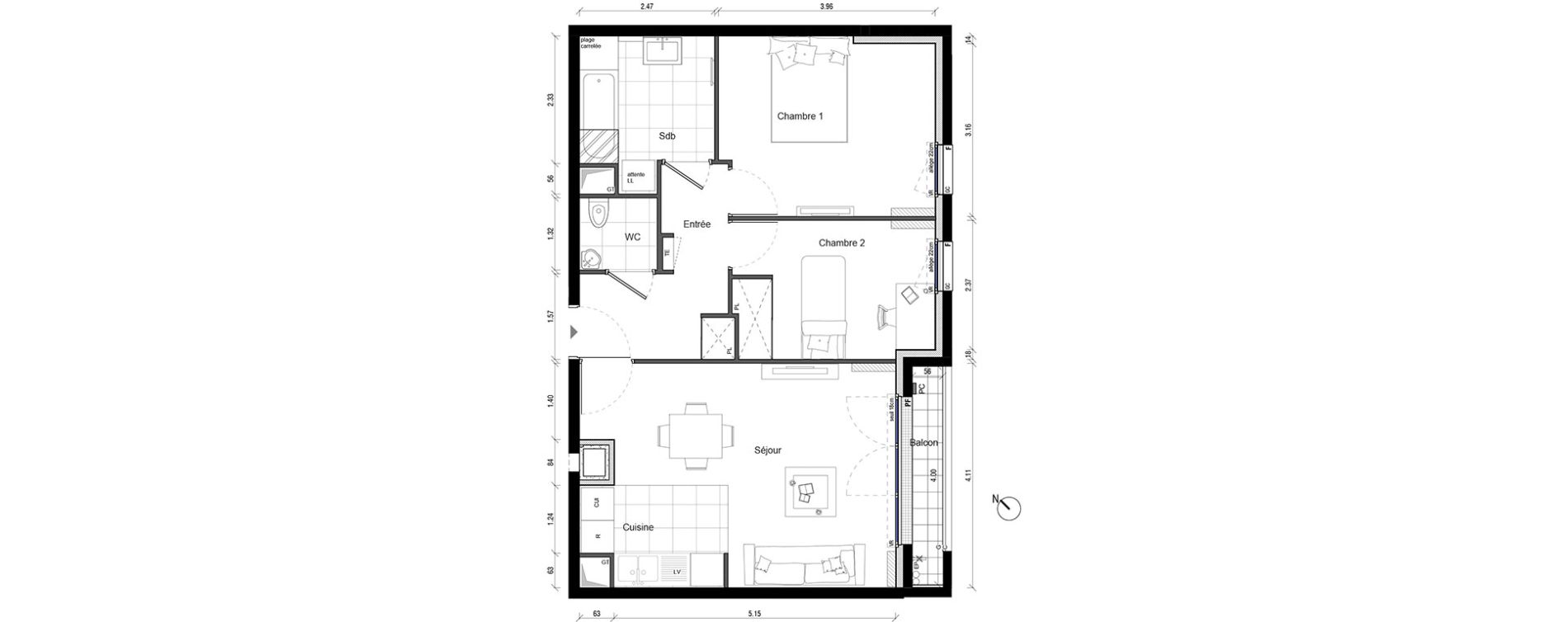Appartement T3 de 68,40 m2 &agrave; Enghien-Les-Bains Centre