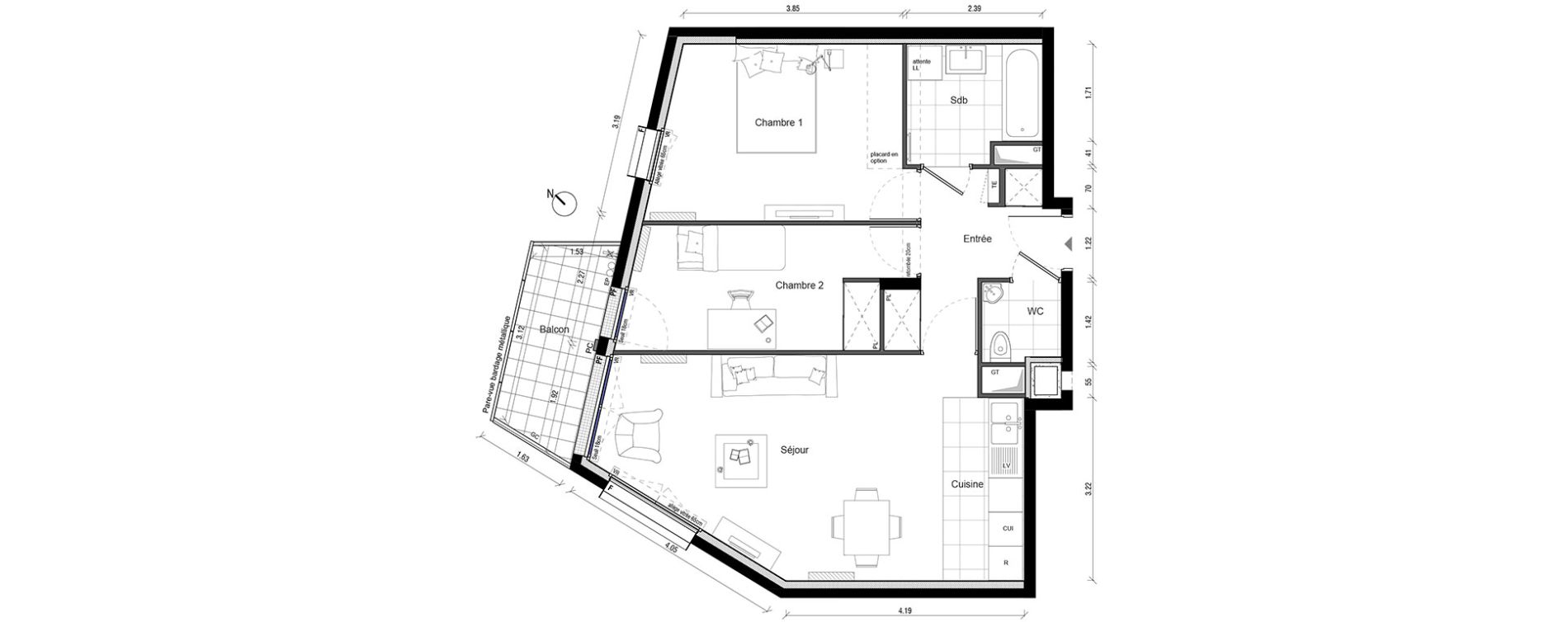 Appartement T3 de 62,45 m2 &agrave; Enghien-Les-Bains Centre