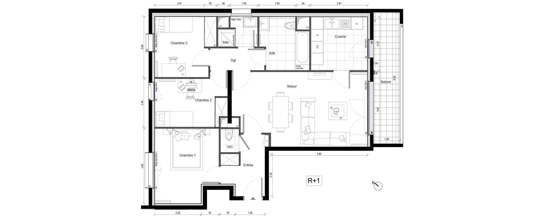 Appartement T4 de 80,67 m2 &agrave; Enghien-Les-Bains Centre