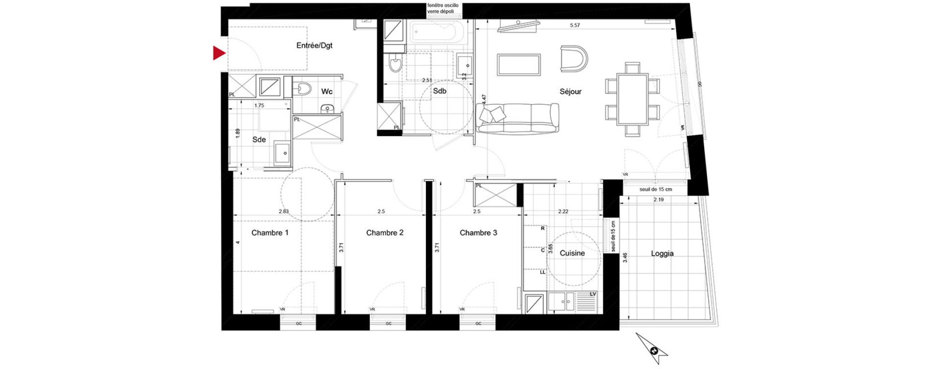 Appartement T4 de 90,15 m2 &agrave; Enghien-Les-Bains Centre