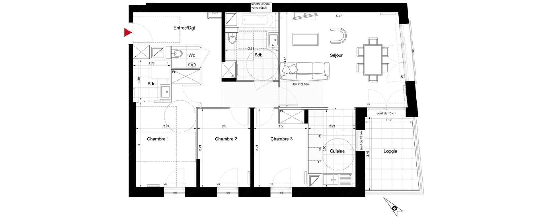 Appartement T4 de 90,15 m2 &agrave; Enghien-Les-Bains Centre