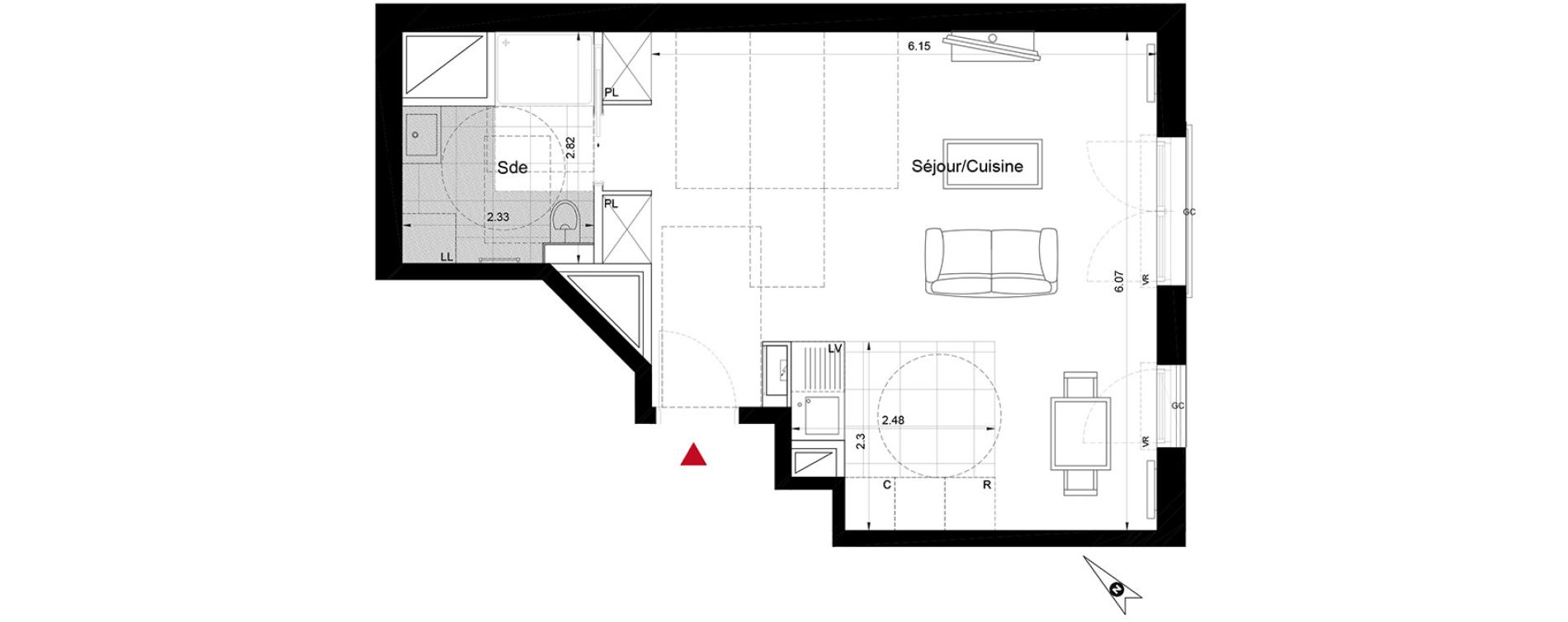 Appartement T1 de 40,48 m2 &agrave; Enghien-Les-Bains Centre