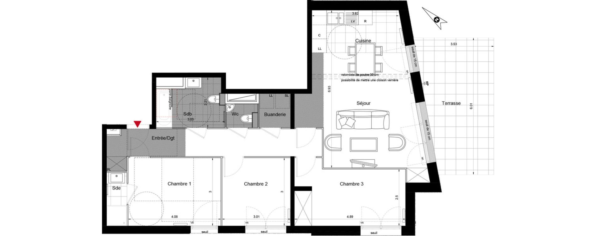 Appartement T4 de 88,94 m2 à Enghien-Les-Bains Centre