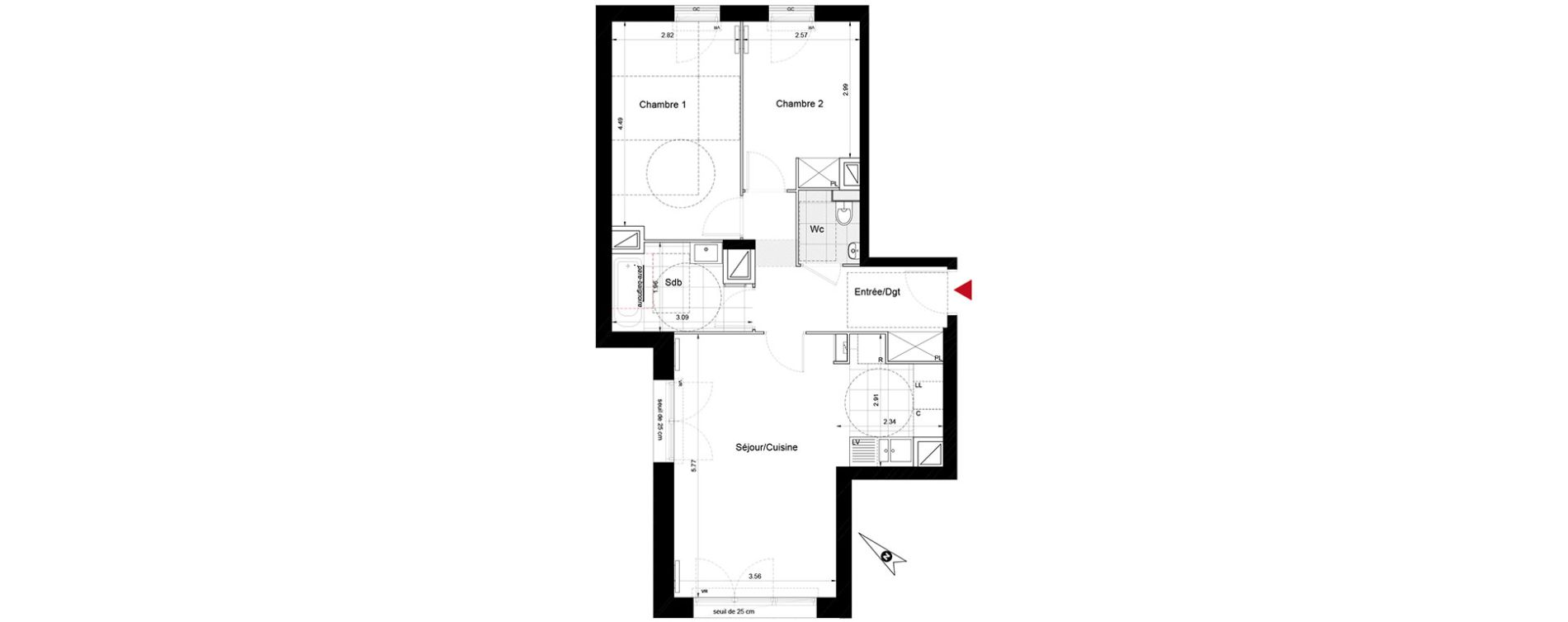 Appartement T3 de 64,15 m2 &agrave; Enghien-Les-Bains Centre