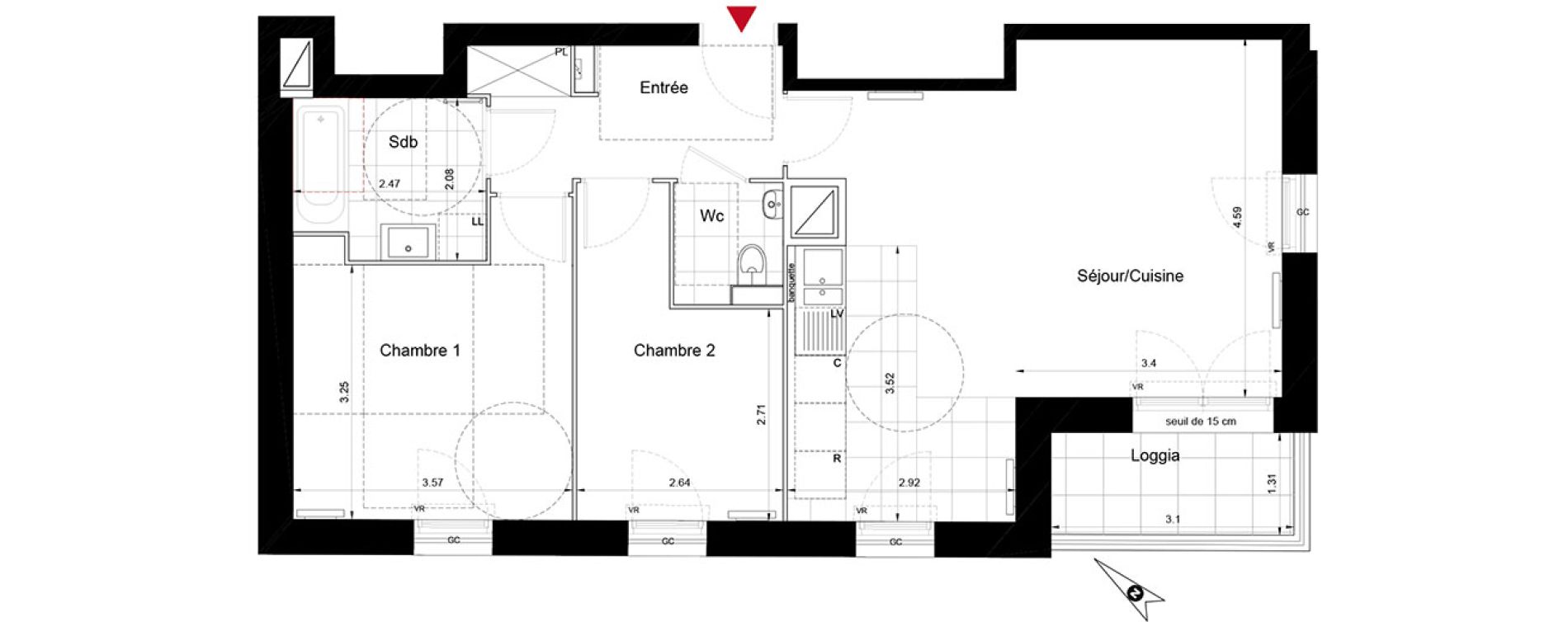 Appartement T3 de 66,25 m2 &agrave; Enghien-Les-Bains Centre