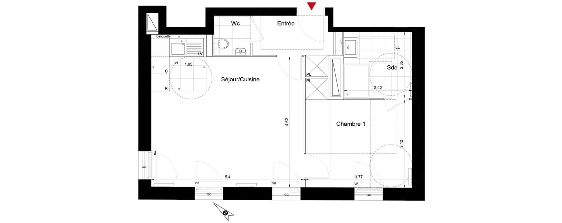 Appartement T2 de 50,77 m2 à Enghien-Les-Bains Centre