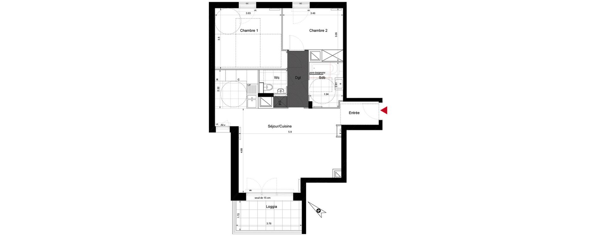 Appartement T3 de 70,23 m2 &agrave; Enghien-Les-Bains Centre