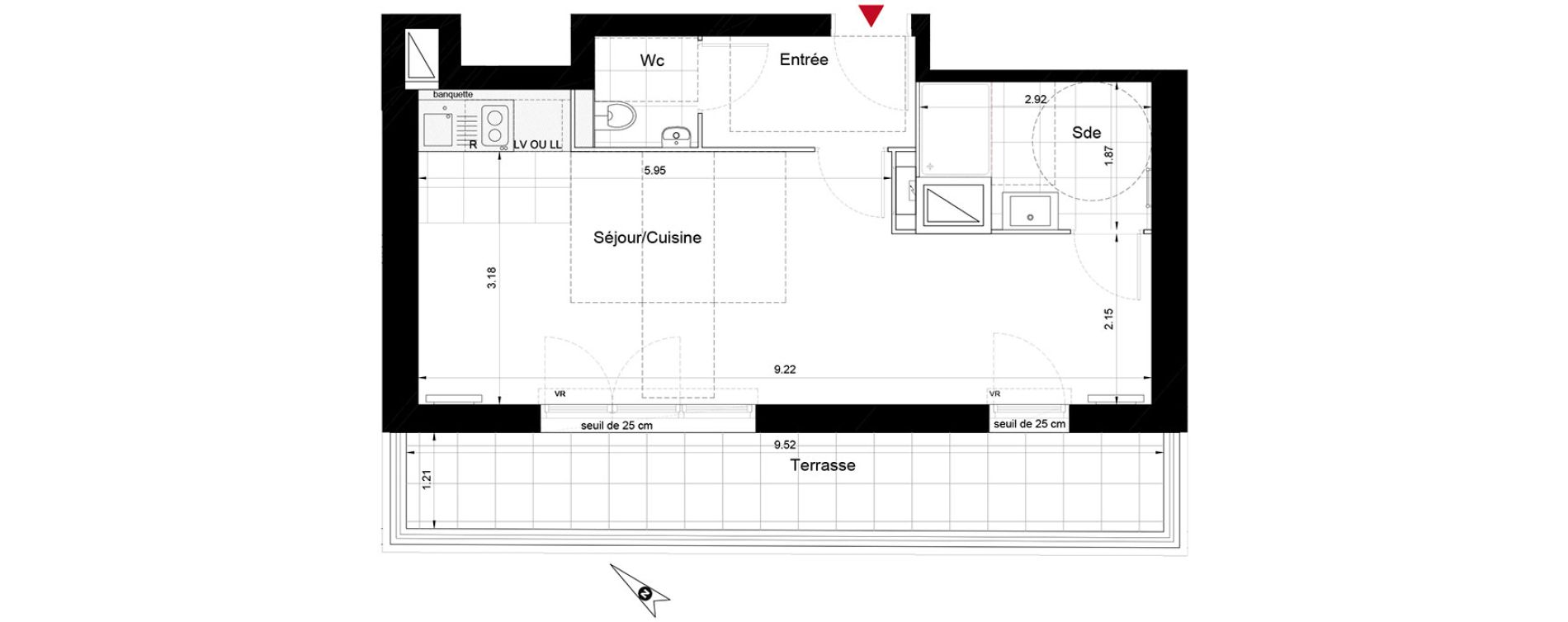 Appartement T1 de 37,91 m2 &agrave; Enghien-Les-Bains Centre