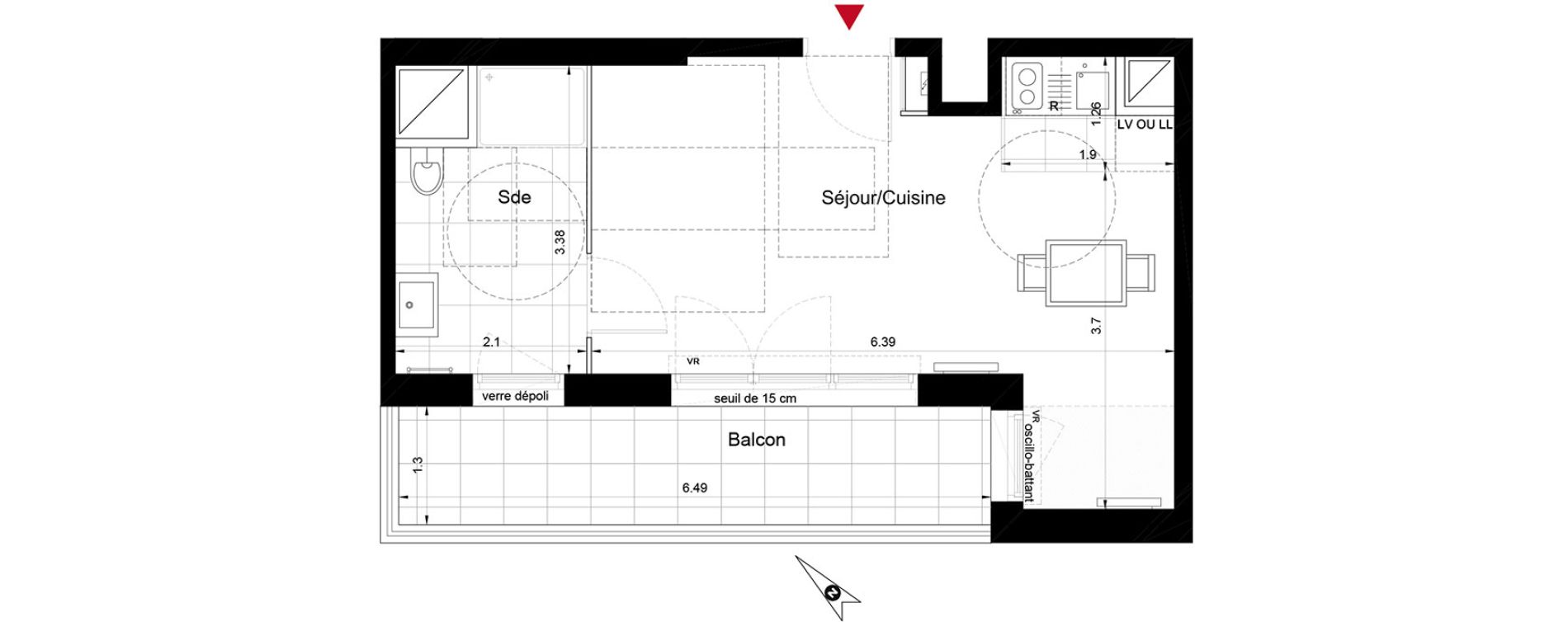 Appartement T1 de 29,75 m2 &agrave; Enghien-Les-Bains Centre