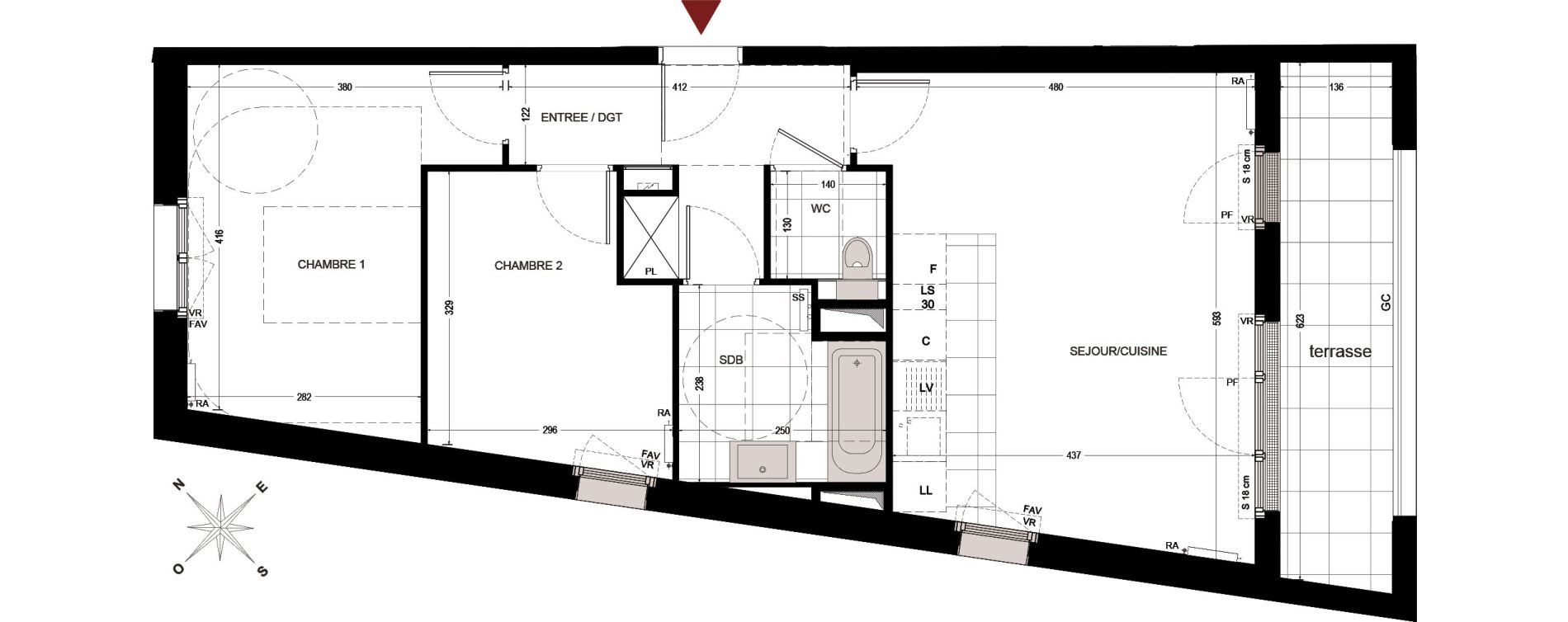 Appartement T3 de 62,29 m2 &agrave; Enghien-Les-Bains Centre ville - tour du lac