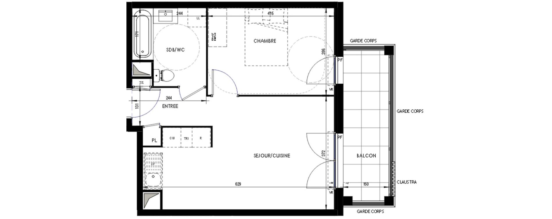 Appartement T2 de 41,37 m2 &agrave; Ermont Les esp&eacute;rances