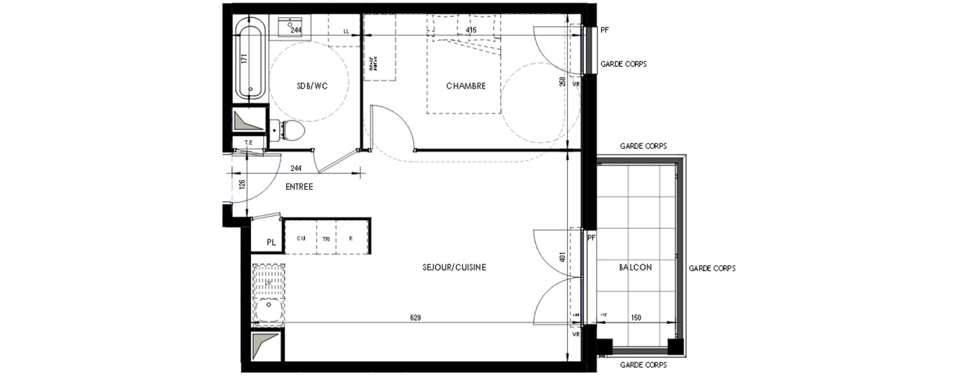 Appartement T2 de 41,37 m2 &agrave; Ermont Les esp&eacute;rances