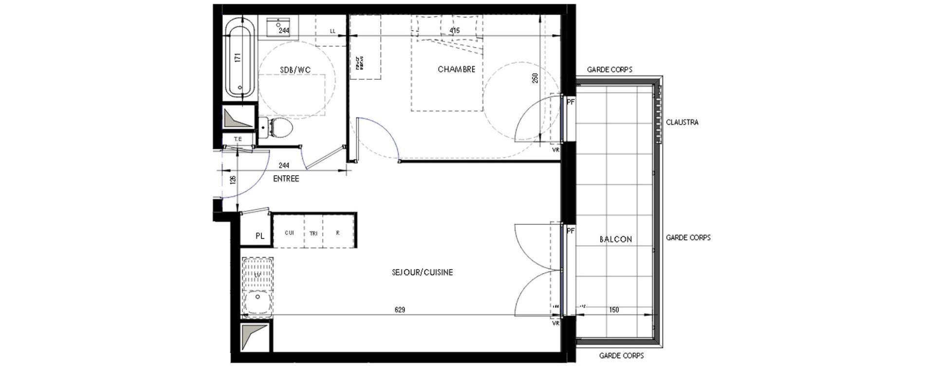 Appartement T2 de 41,37 m2 &agrave; Ermont Les esp&eacute;rances