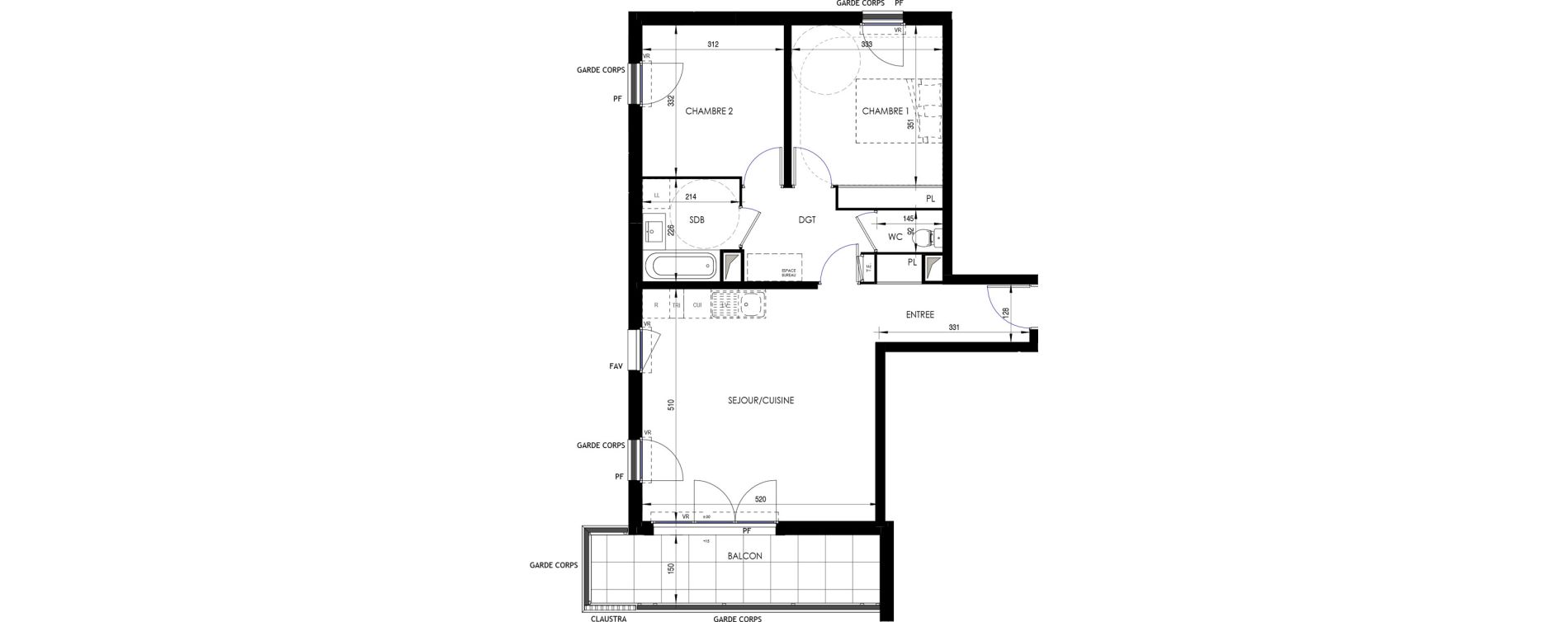 Appartement T3 de 65,86 m2 &agrave; Ermont Les esp&eacute;rances