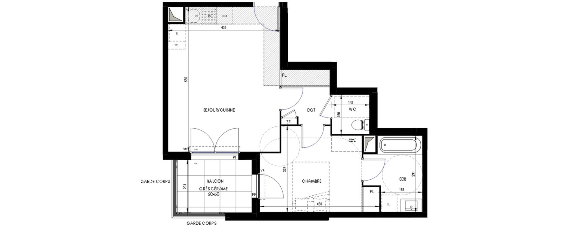 Appartement T2 de 46,13 m2 &agrave; Ermont Les esp&eacute;rances