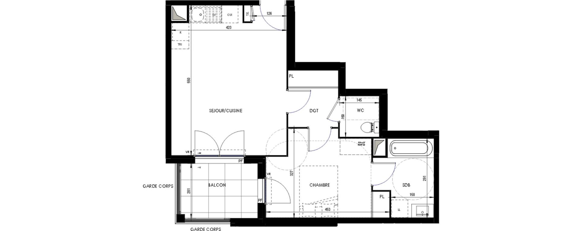 Appartement T2 de 46,11 m2 &agrave; Ermont Les esp&eacute;rances