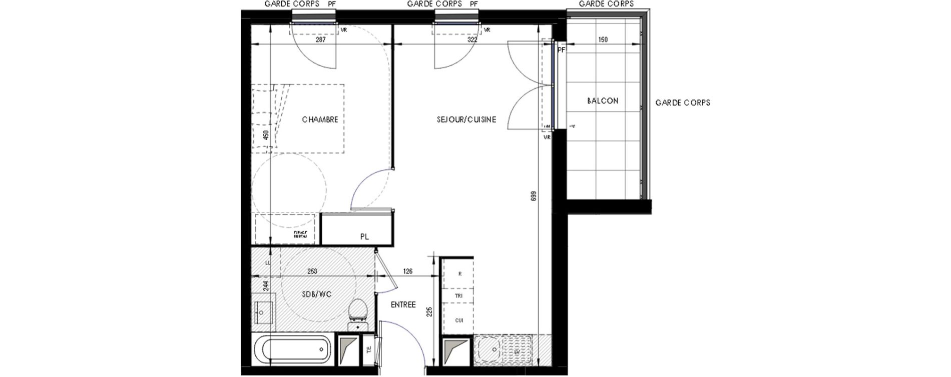 Appartement T2 de 41,24 m2 &agrave; Ermont Les esp&eacute;rances