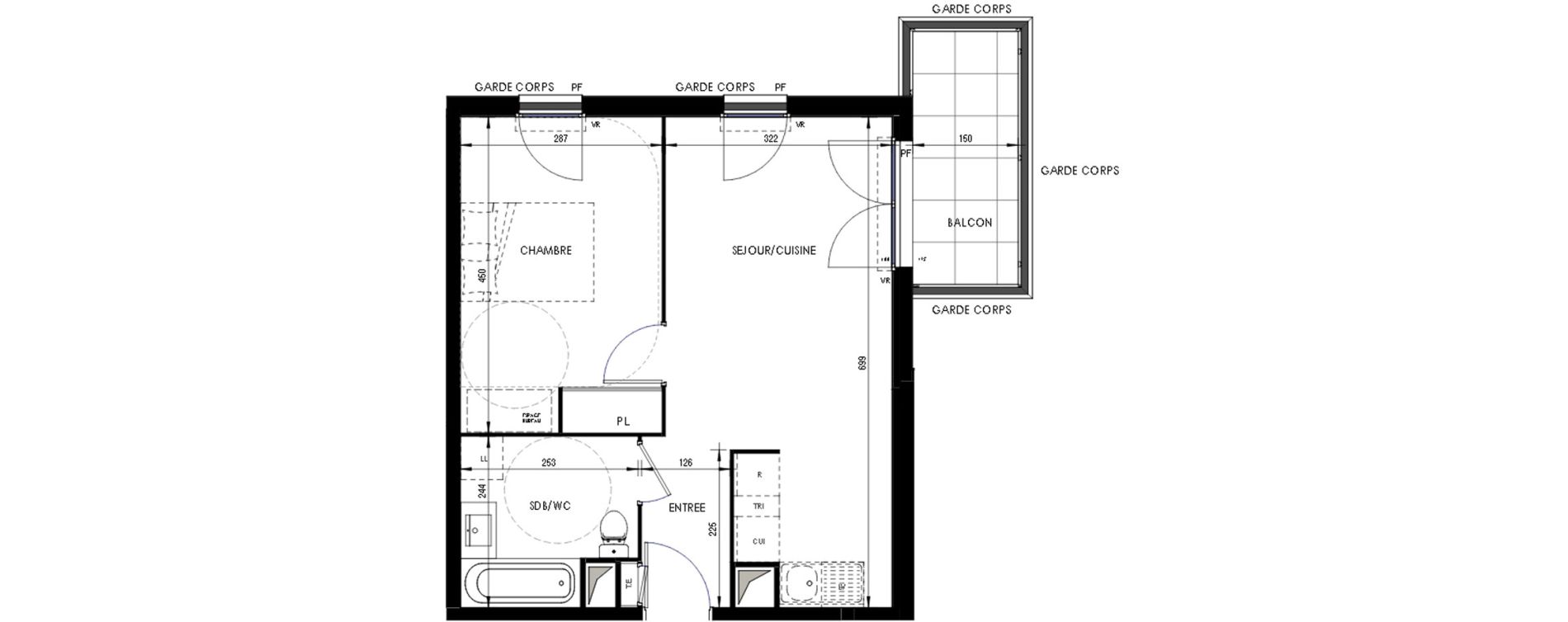 Appartement T2 de 41,24 m2 &agrave; Ermont Les esp&eacute;rances