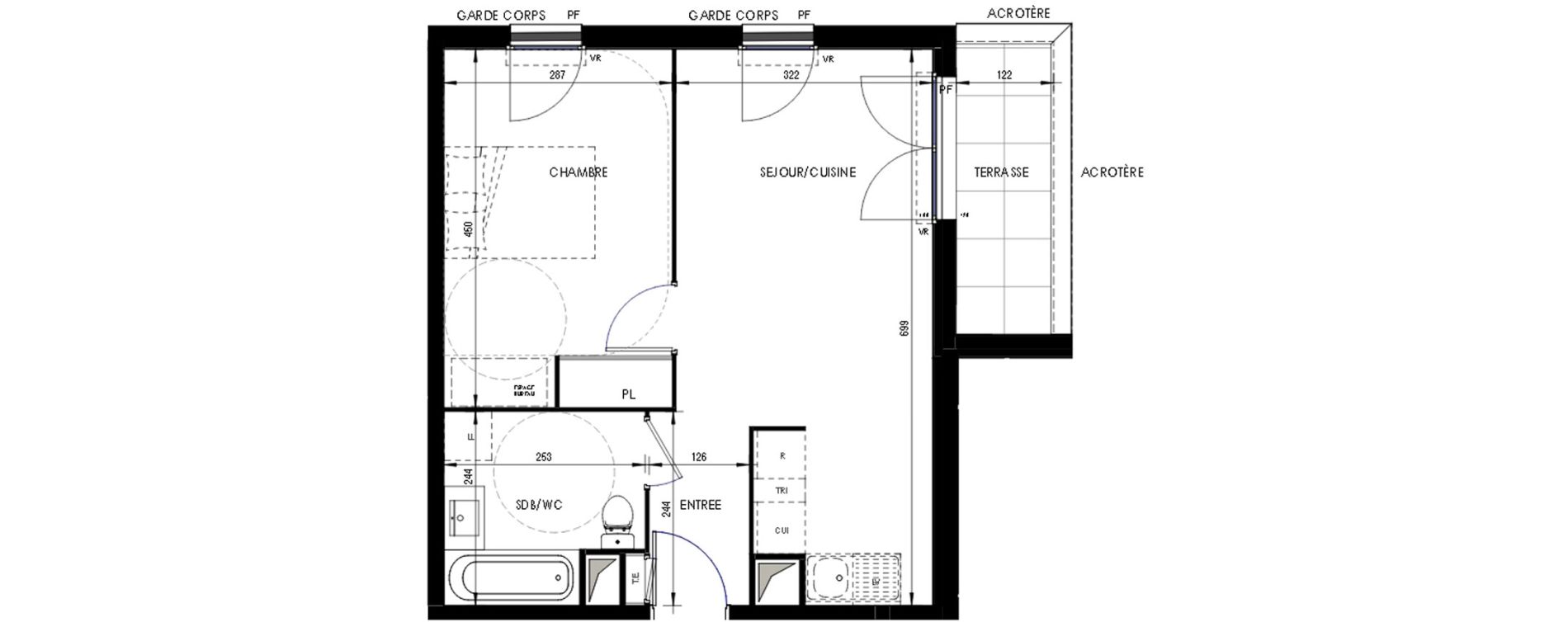 Appartement T2 de 41,24 m2 &agrave; Ermont Les esp&eacute;rances