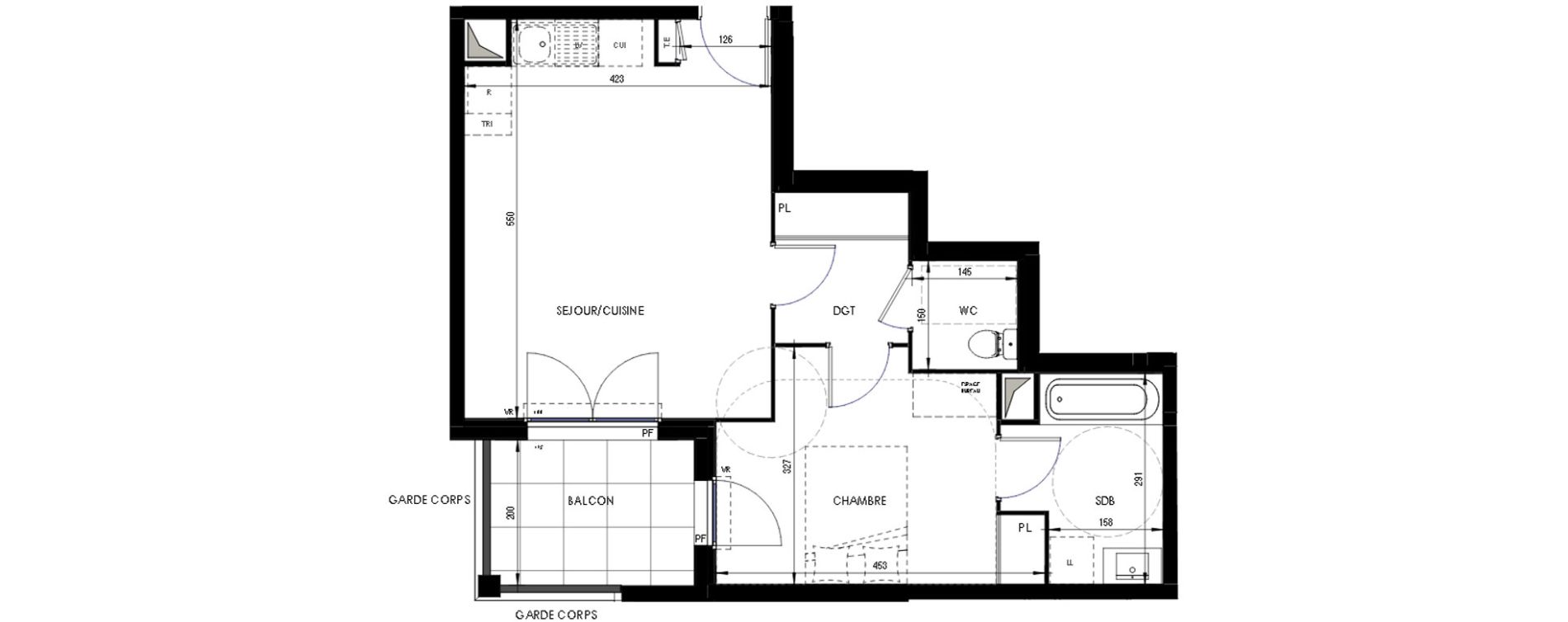 Appartement T2 de 46,11 m2 &agrave; Ermont Les esp&eacute;rances