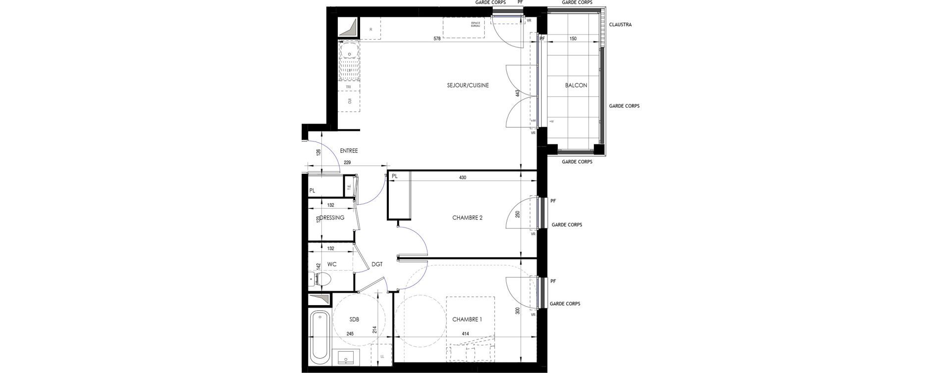 Appartement T3 de 61,89 m2 &agrave; Ermont Les esp&eacute;rances