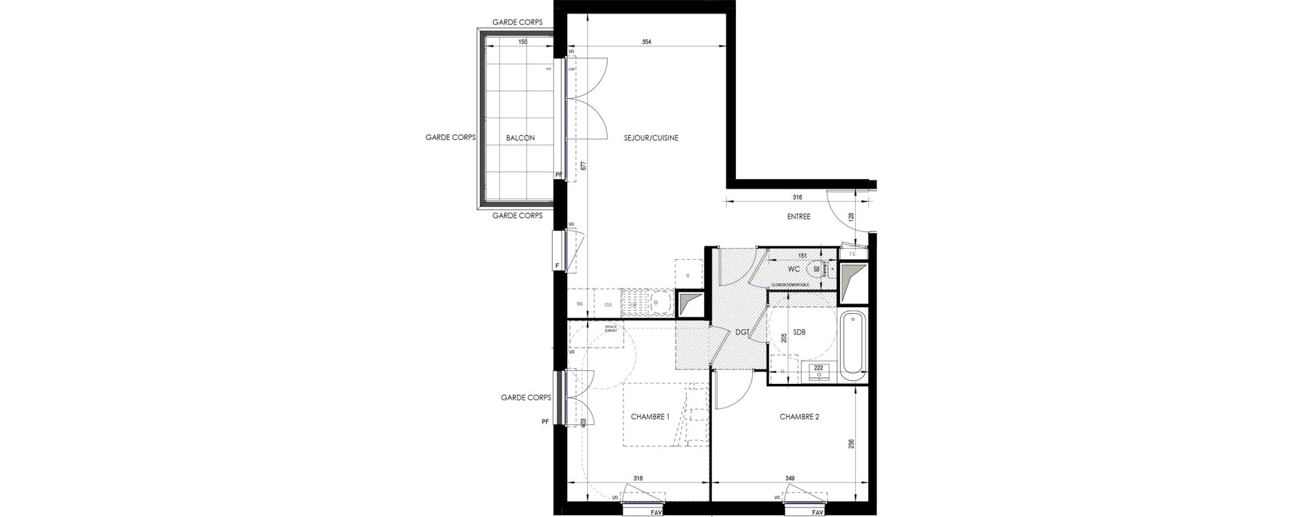 Appartement T3 de 57,86 m2 &agrave; Ermont Les esp&eacute;rances