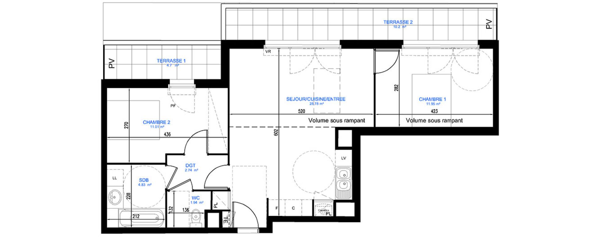 Appartement T3 de 62,02 m2 &agrave; Ermont Centre