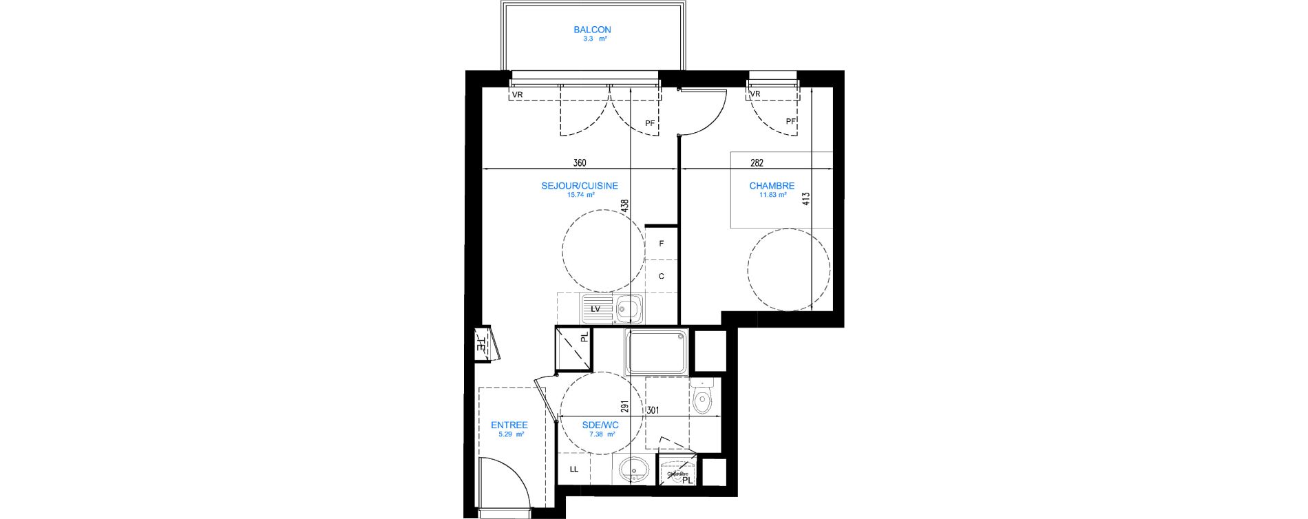 Appartement T2 de 40,24 m2 &agrave; Ermont Centre