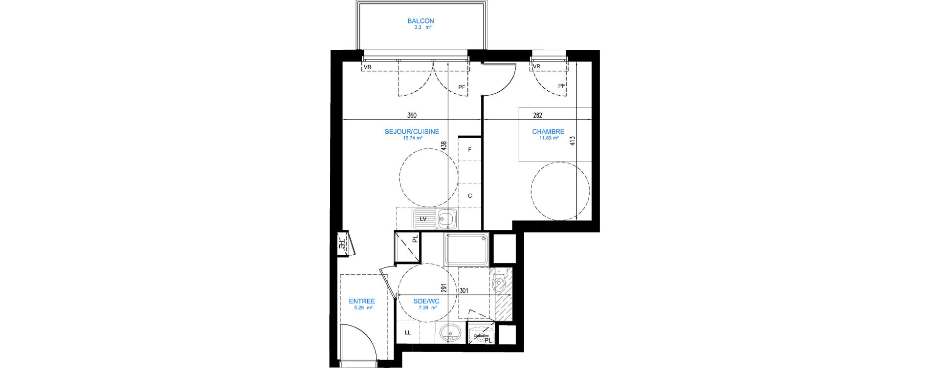 Appartement T2 de 40,24 m2 &agrave; Ermont Centre