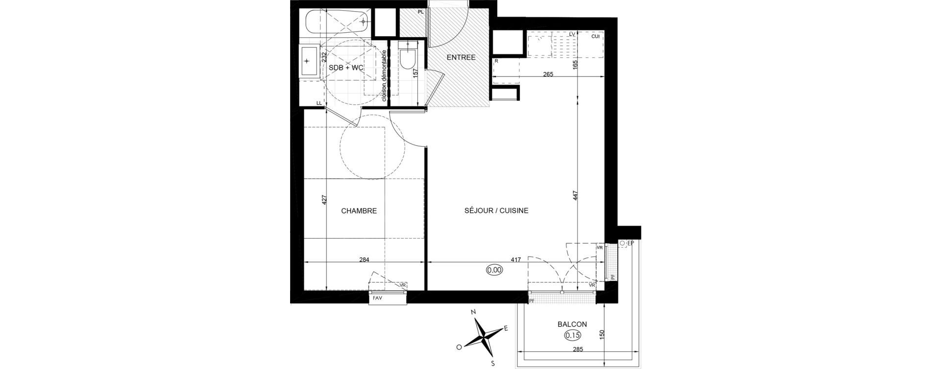 Appartement T2 de 43,93 m2 &agrave; Ermont Ancien centre ville