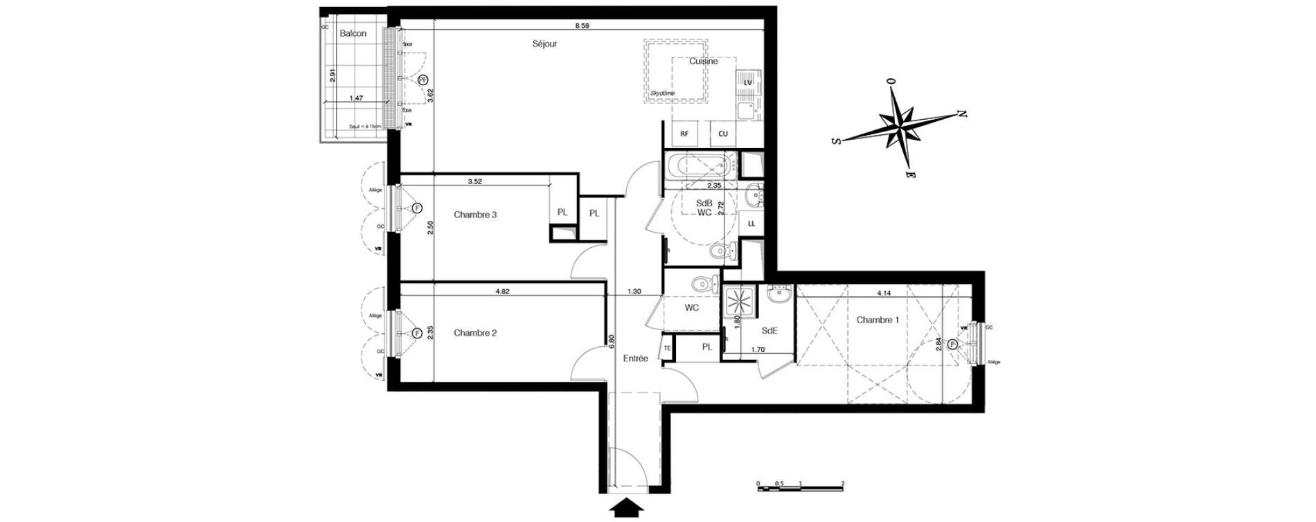Appartement T4 de 88,40 m2 &agrave; Franconville Centre