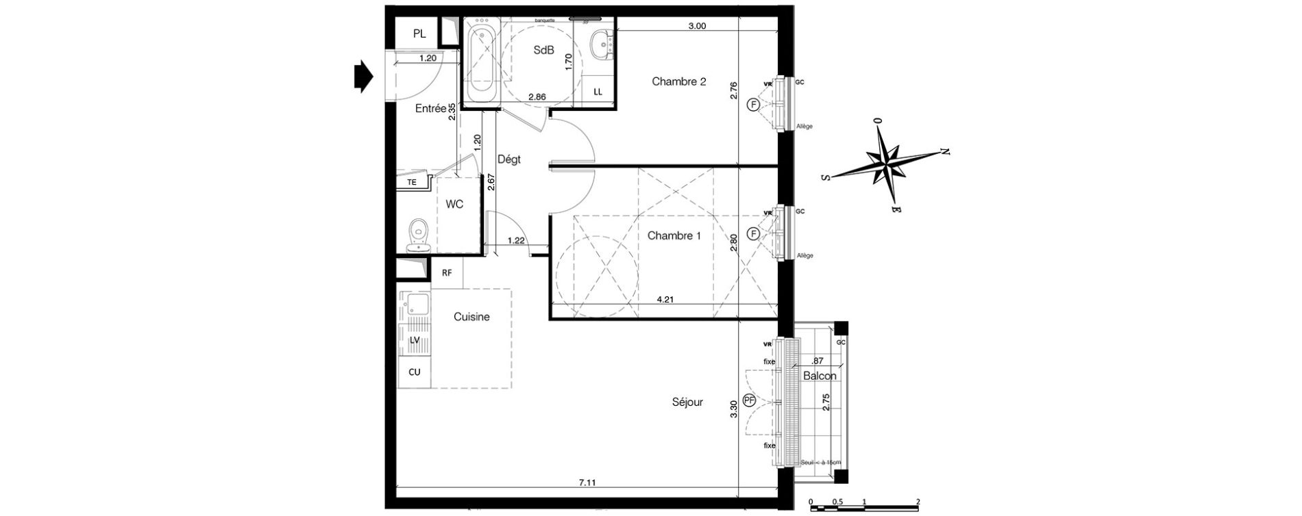 Appartement T3 de 61,76 m2 &agrave; Franconville Centre