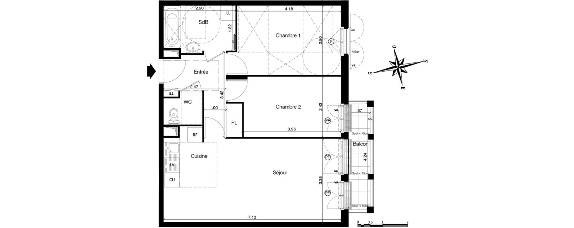 Appartement T3 de 59,95 m2 &agrave; Franconville Centre