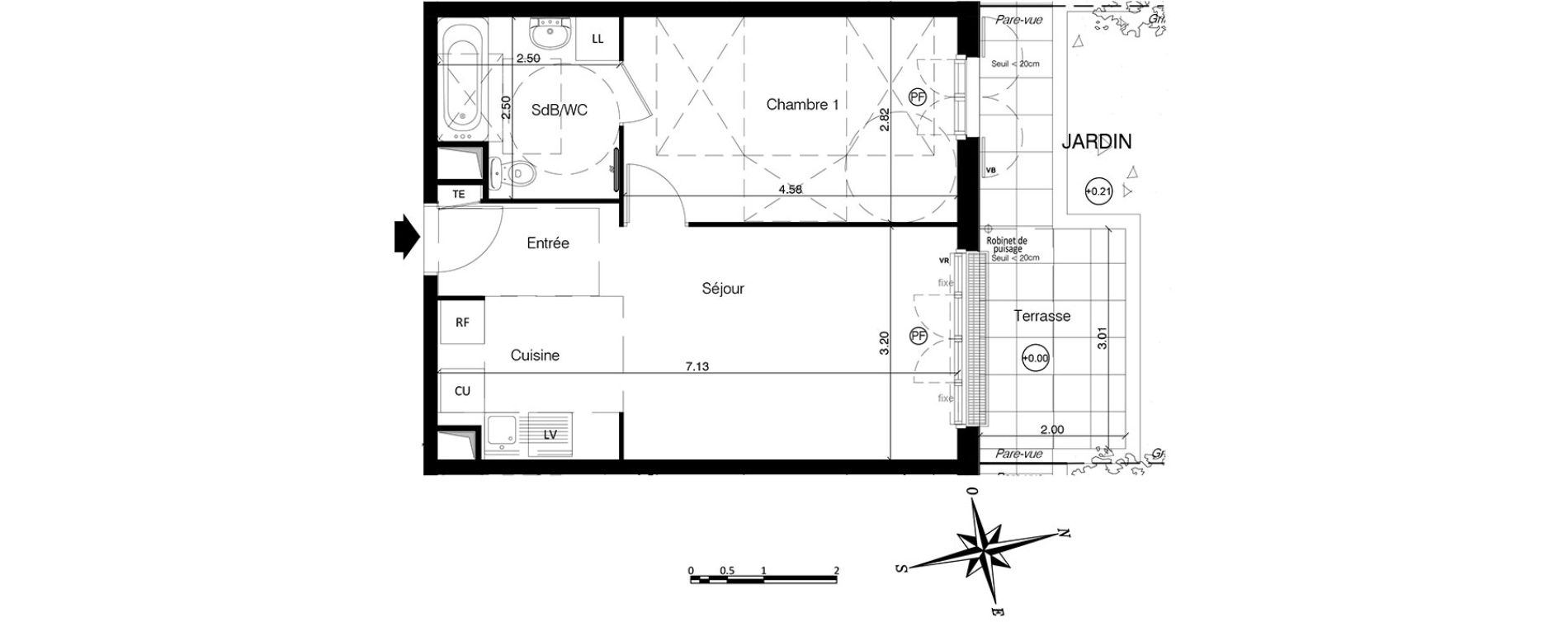 Appartement T2 de 41,88 m2 &agrave; Franconville Centre