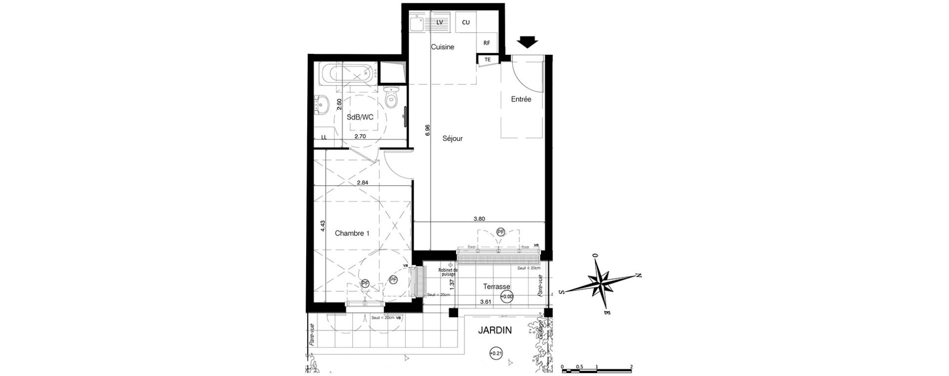 Appartement T2 de 43,60 m2 &agrave; Franconville Centre