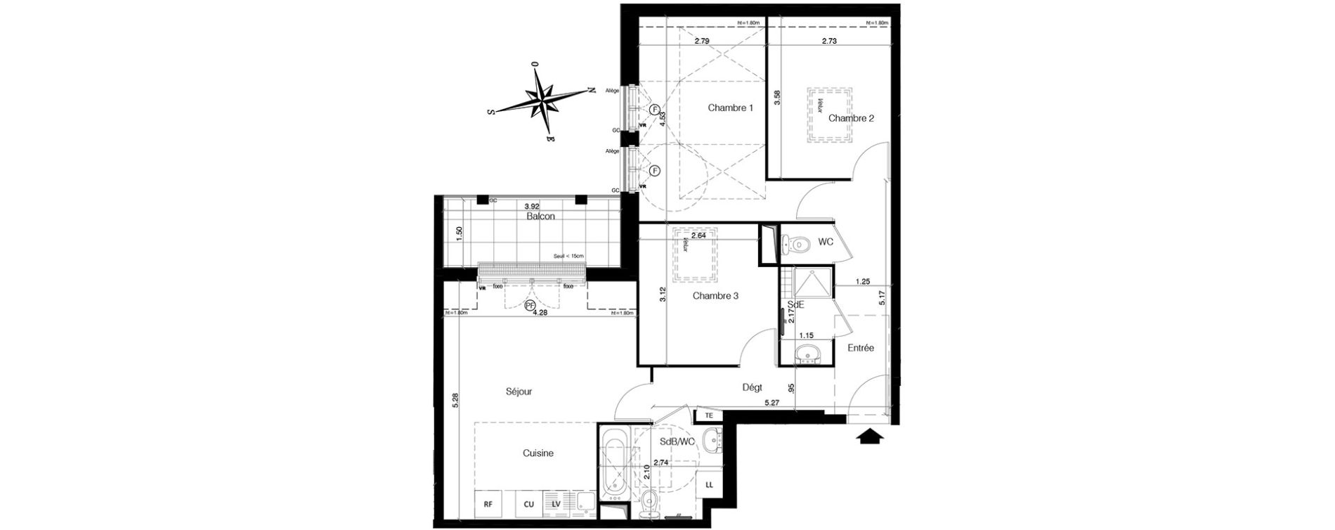 Appartement T4 de 71,01 m2 &agrave; Franconville Centre