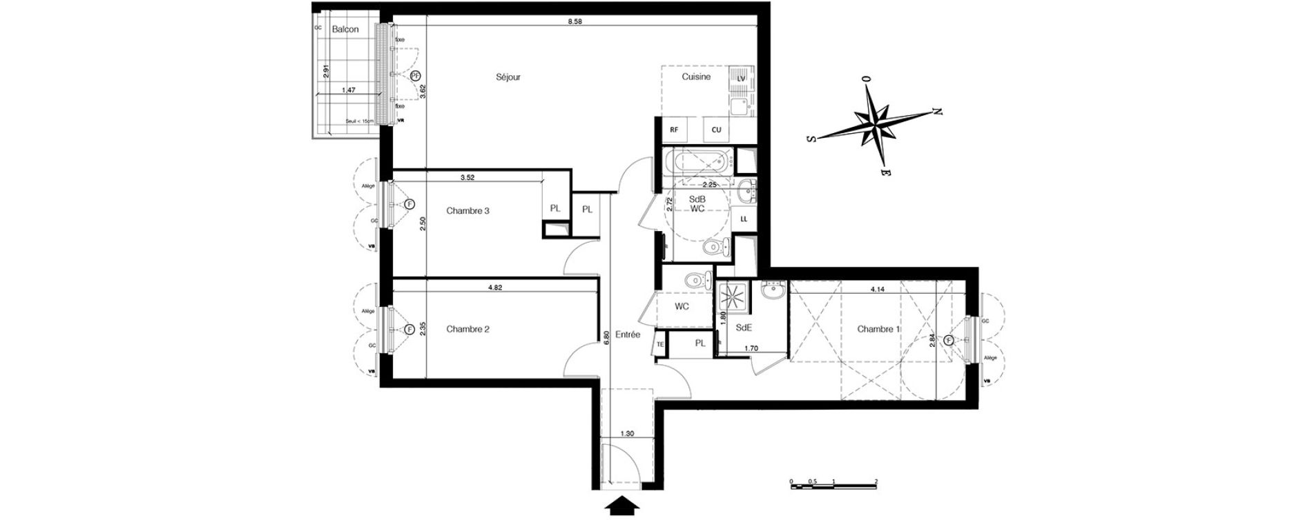 Appartement T4 de 88,05 m2 &agrave; Franconville Centre