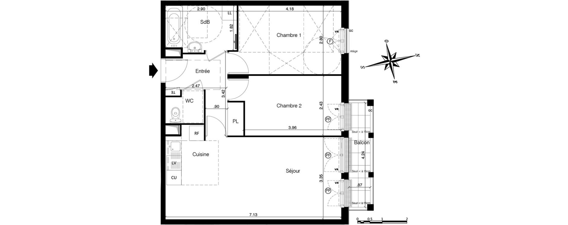 Appartement T3 de 59,95 m2 &agrave; Franconville Centre