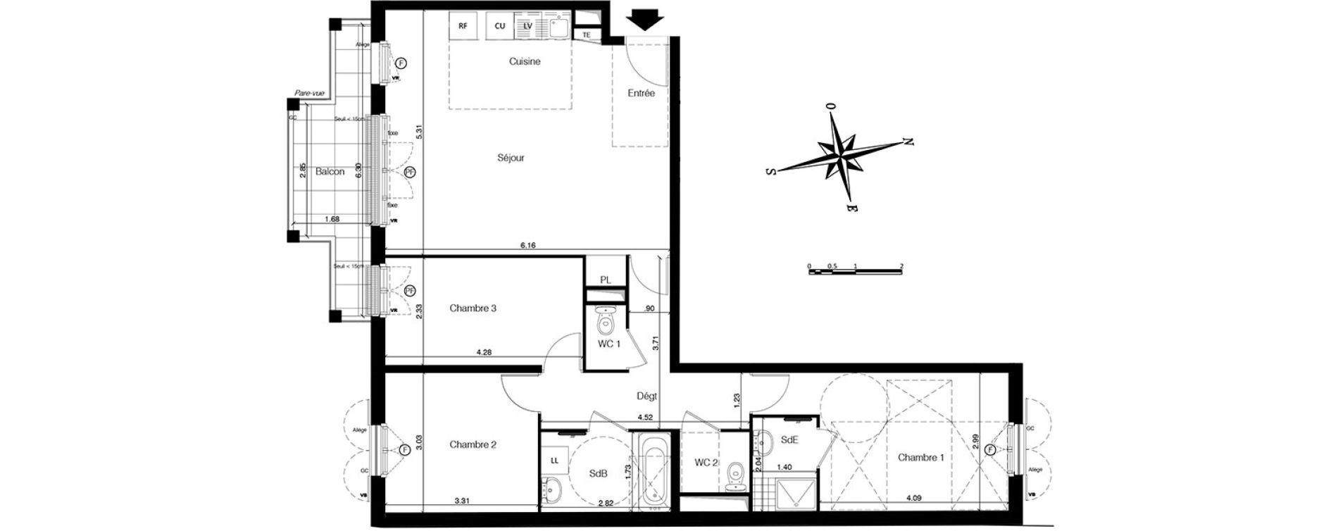 Appartement T4 de 84,19 m2 &agrave; Franconville Centre