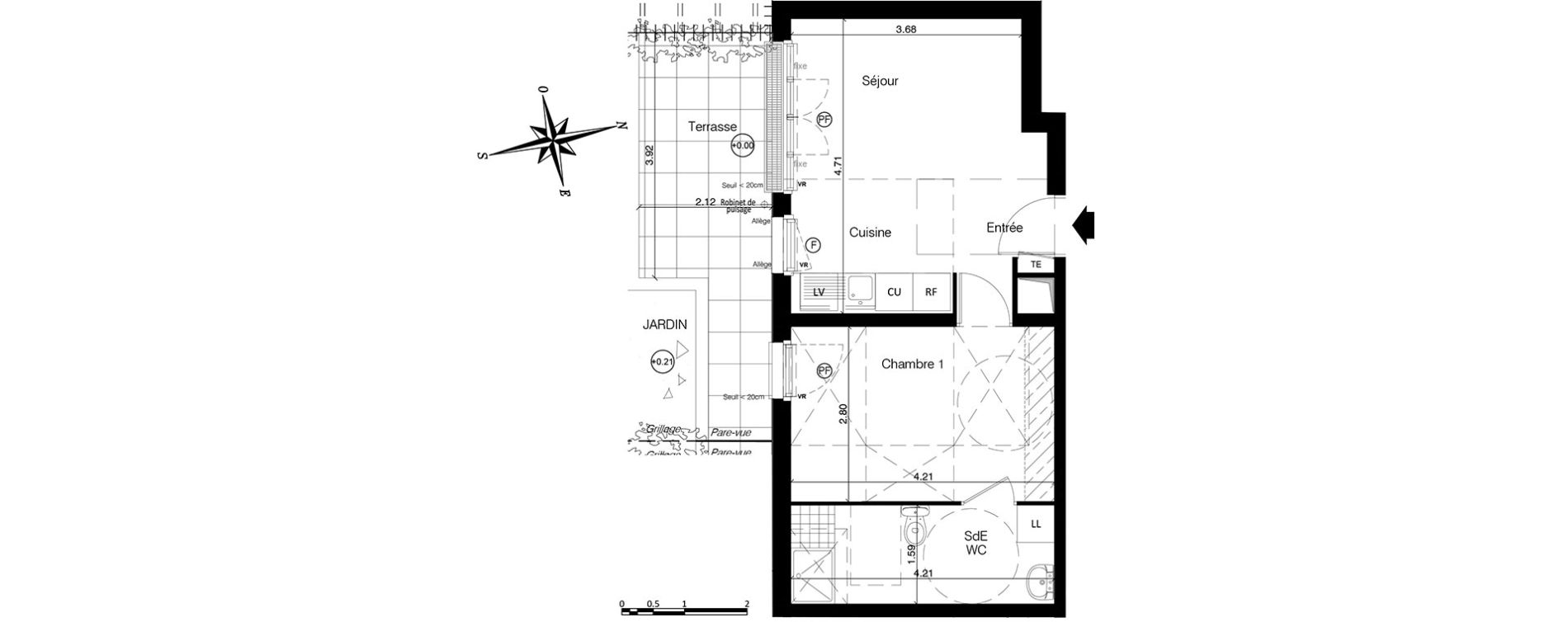 Appartement T2 de 36,73 m2 &agrave; Franconville Centre