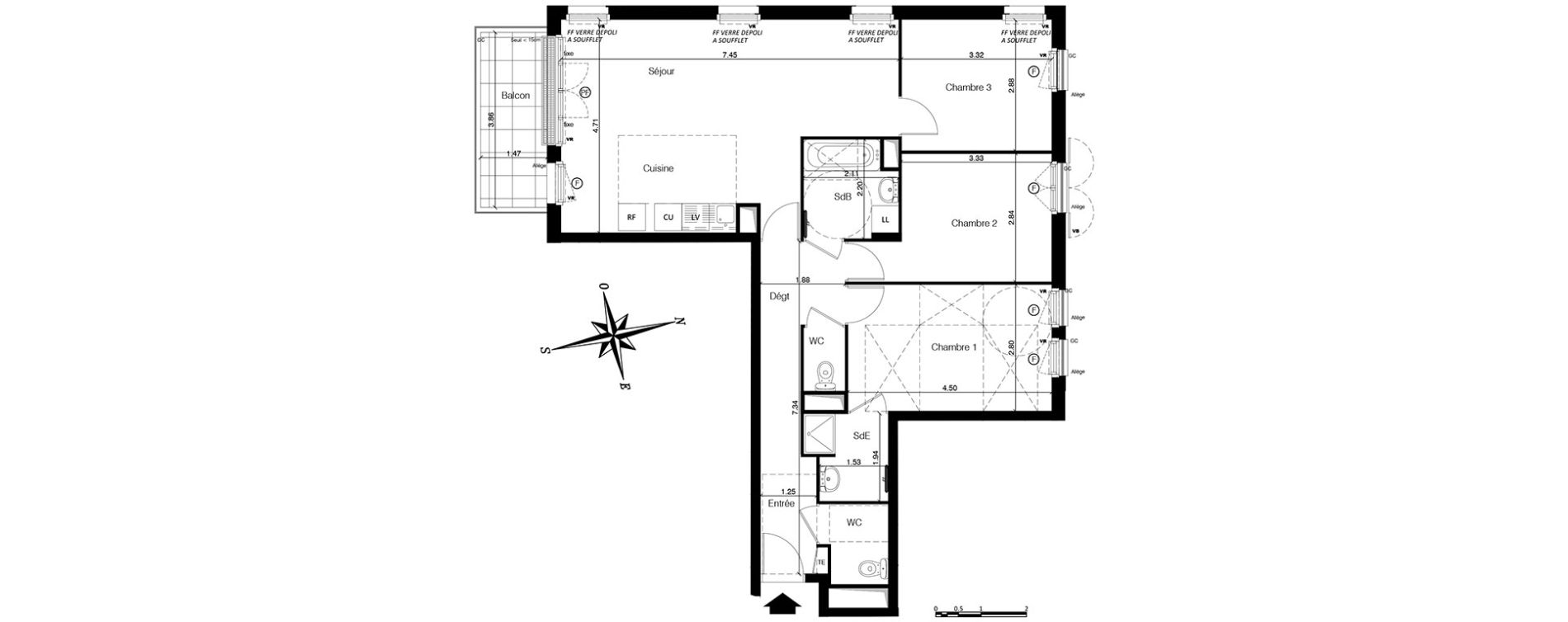 Appartement T4 de 83,68 m2 &agrave; Franconville Centre