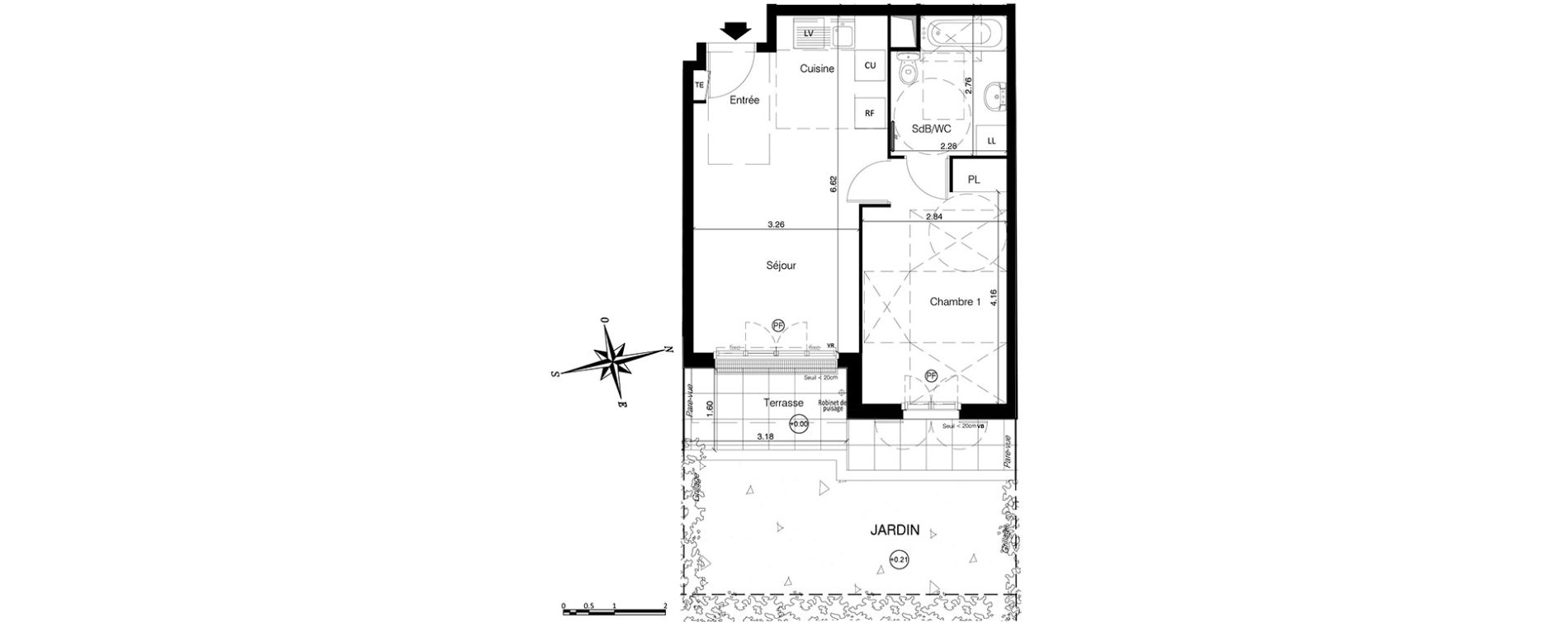 Appartement T2 de 41,22 m2 &agrave; Franconville Centre