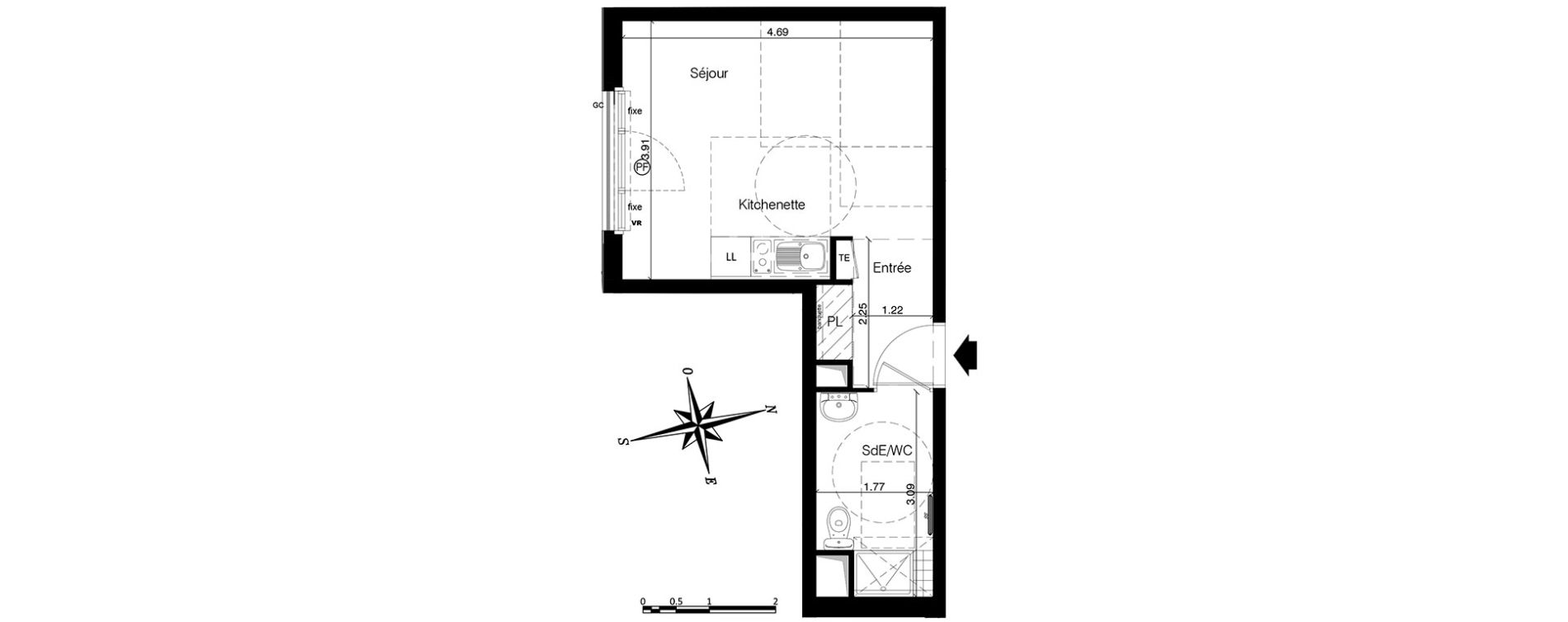 Studio de 25,80 m2 &agrave; Franconville Centre